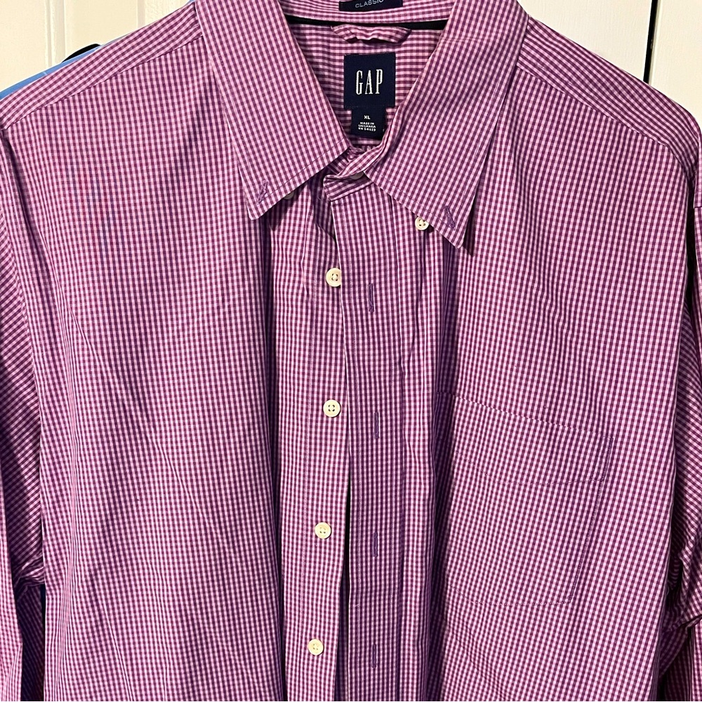 Gap Purple Microcheck Button Down